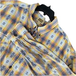 The Foundry 3XL Cotton Soft Western Flannel Button Front Shirt Aztec